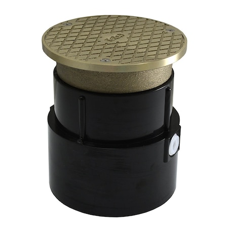 Jones Stephens 4in. ABS Over Pipe Fit Base Cleanout with 3-1/2in. Metal Spud and 5in. Nickel Bronze Cover C59067